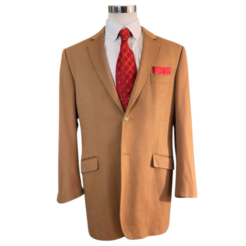 Dolce & Gabbana Gold Button Blazer Brown Men’s 46 Cashmere Wool Sport Coat Italy